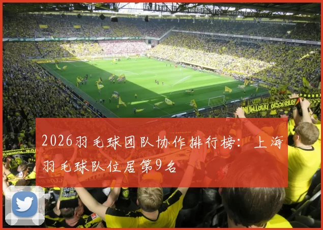 2026羽毛球团队协作排行榜：上海羽毛球队位居第9名